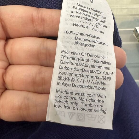 J.CREW Anchor Terry sweatshirt in original cotton Navy Blue Women’s Medium - Picture 6 of 7